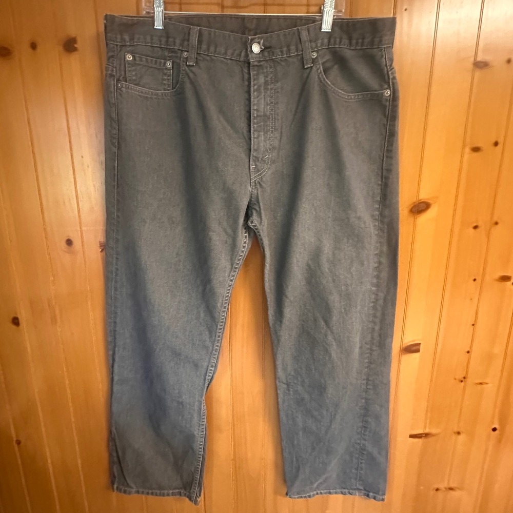 Levis 569 Loose Straight Jeans Mens 38x32 Grey Denim Grunge Skater Relaxed Fit